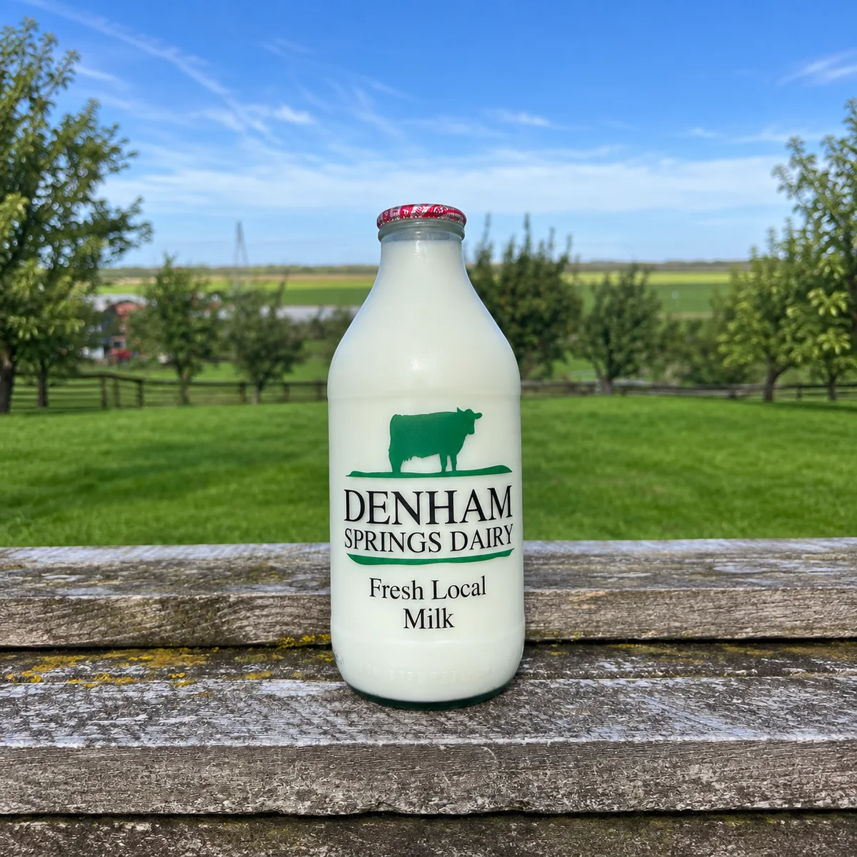 Fiddlers semi skimmed milk in a returnable glass bottle